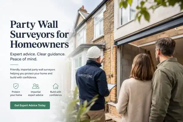 Image of couple with Party wall survey from Survey One Bracknell